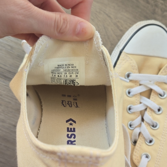 Converse All Star Pale Yellow Canvas Shoes - Picture 7 of 7
